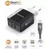 Smart network charger ALIGATOR 3.4A, 2xUSB, smart IC, black, cable for iPhone/iPad 2A | Gear-up.me