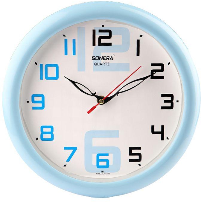 Sonera 9241- A Analog Wall Clock - White & Baby Blue