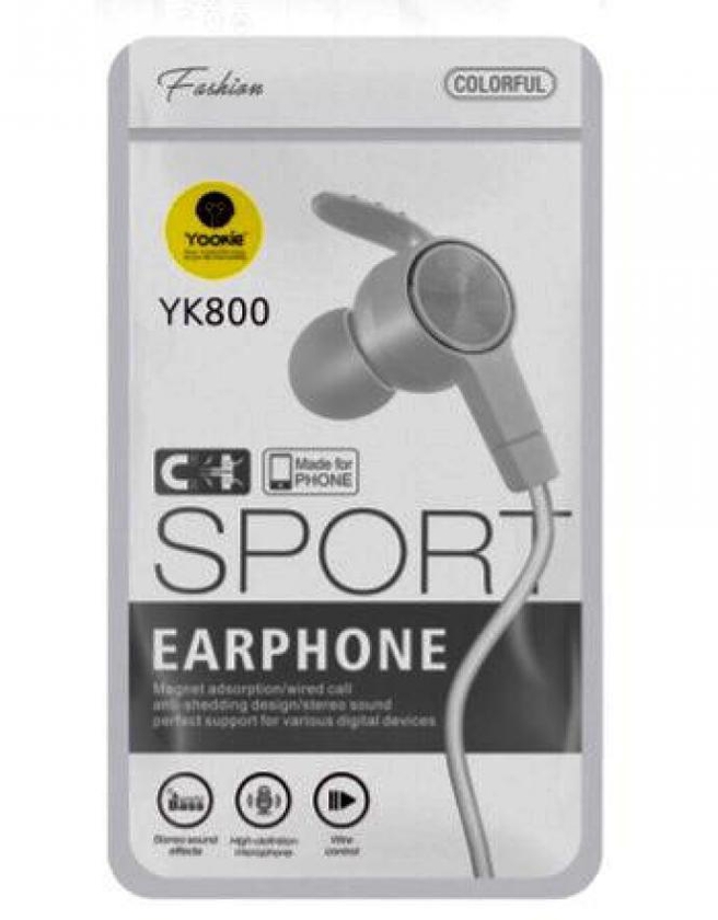 YooKie YK 800 Ear Phone - White / Silver