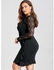 Plus Size Frill Trim Bodycon Dress - Black - 5xl