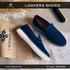 Natural Leather Casual Leazus Shoes - Blue