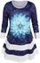 Plus Size Galaxy Floral Print Tunic T-shirt - L