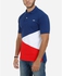 Nas Trends Tri-Colour Polo Shirt - Navy Blue, White & Red