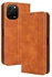 HuHa Case Cover Compatible For Huawei nova Y61 Magnetic Buckle Retro Texture Leather Phone Case Brown