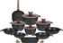 Get Neoklein Granite Pots Set, 14 Pieces, Thermal Glass Lid - Black with best offers | Raneen.com