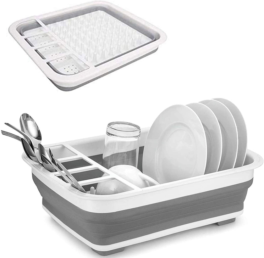 A to Z Baby Foldable Kitchen Drying Dish Rack Cutlery Holder for Bowl and Tableware, Modern at Kitchen Sink, Heavy Duty, and Perfect for Dishwasher