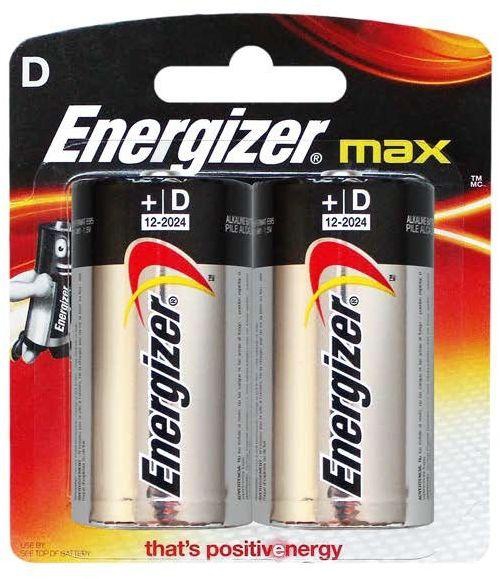 Energizer Max Alkaline D Battery - Pack of 2