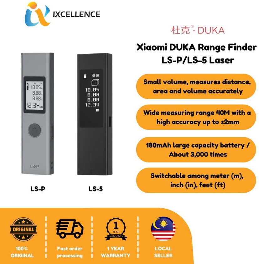 [IX] Xiaomi DUKE DUKA Range Finder LS-5 Laser Distance Laser Measurement Ruler