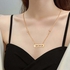 Necklace Designer Move Cubic Zirconia Oval Stainless Steel - Plated18K Rose Gold