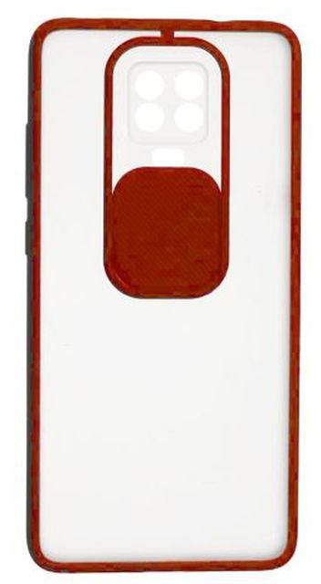 StraTG StraTG Clear and Red Case with Sliding Camera Protector for Xiaomi Redmi Note 9s / Note 9 Pro Max / Note 9 Pro - Stylish and Protective Smartphone Case