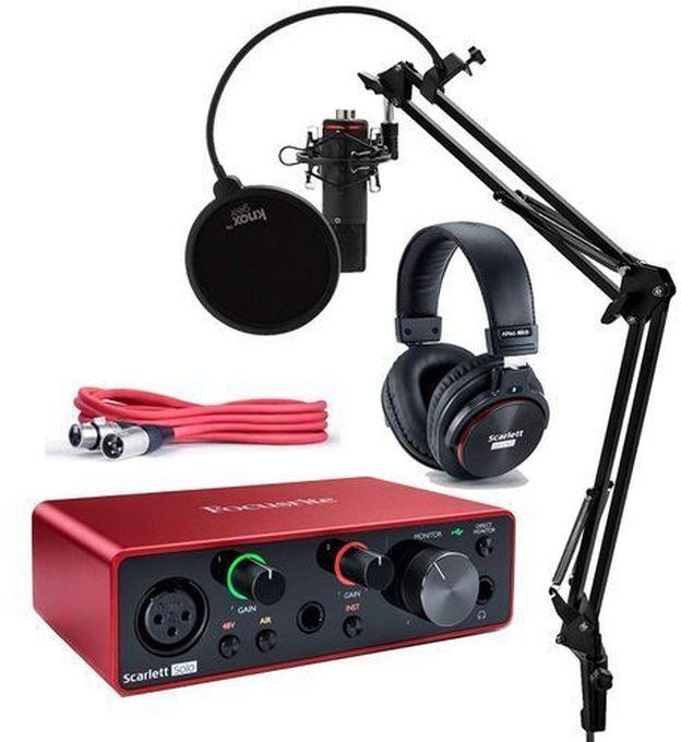Focusrite Scarlett Solo Studio 3rd Gen Recording Bundle With Studio Microphone Arm Stand