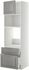 METOD / MAXIMERA خزانة عالية لفرن/م. مع باب/2 أدراج - أبيض/Bodbyn رمادي ‎60x60x200 سم‏