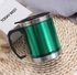 Insulated Stainless Steel Travel Mug (450ml) With Plastic Lid &Handle, For Hot Drinks, Tea, Coffee