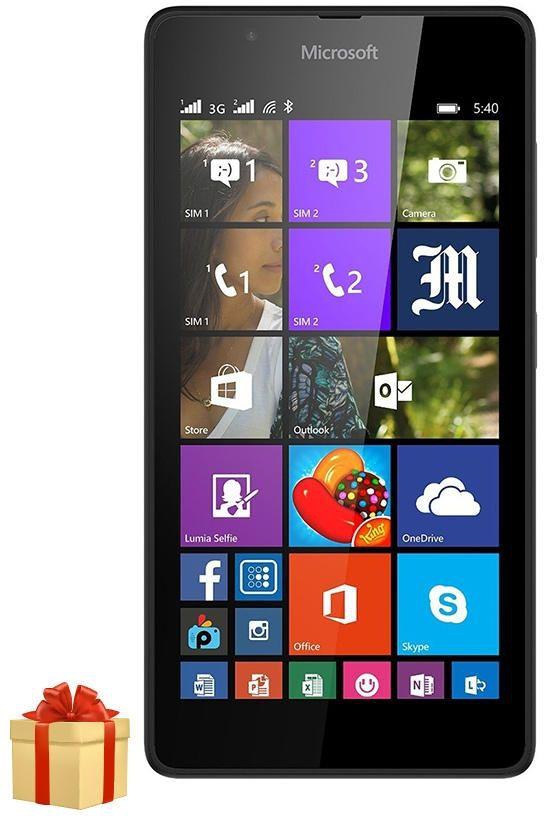 Microsoft Lumia 540 - 5.0" Dual SIM Mobile Phone – Black +Selfie Stick