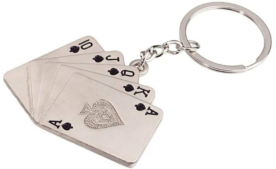 Hot High-quality Poker Personalized Fluffy Key Chain Carved