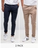 Smart 2-In-1 Men's Chino Trousers - Navy Blue/carton Brown
