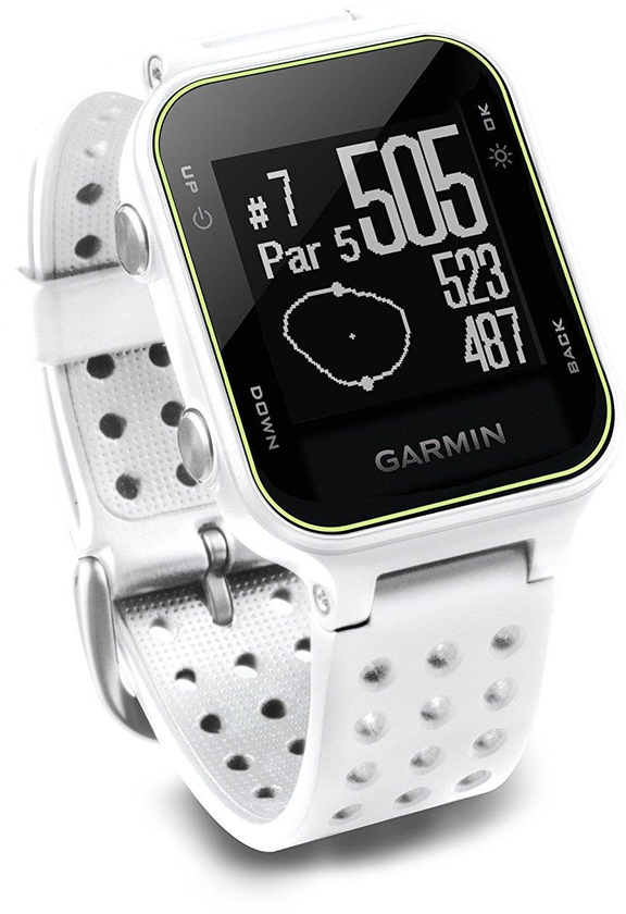 Garmin Approach S20 GPS Golf Watch AutoShot Round Analyzer With 40K Preloaded Golf Courses White