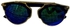 Metal Aviator Eyewear Flat Reflective Mirror Cateye  Dark Blue Sunglasses