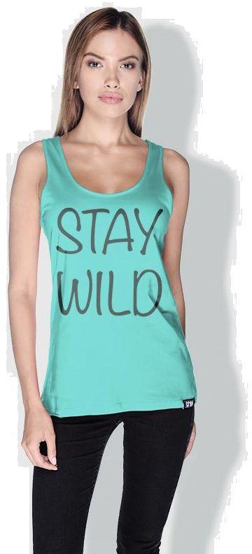 Creo Stay Wild Trendy Tanks Tops For Women - M, Green