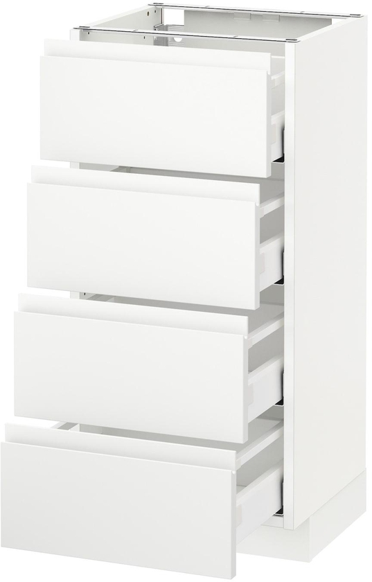 METOD / MAXIMERA Base cab 4 frnts/4 drawers - white/Voxtorp matt white 40x37 cm