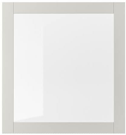 SINDVIK Glass door, light grey, clear glass