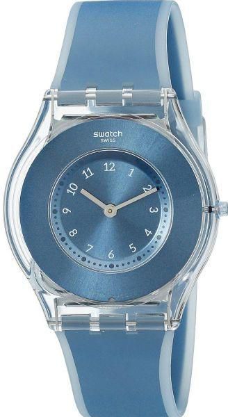 Swatch Blue Silicone Blue dial Watch for Women's SFS103