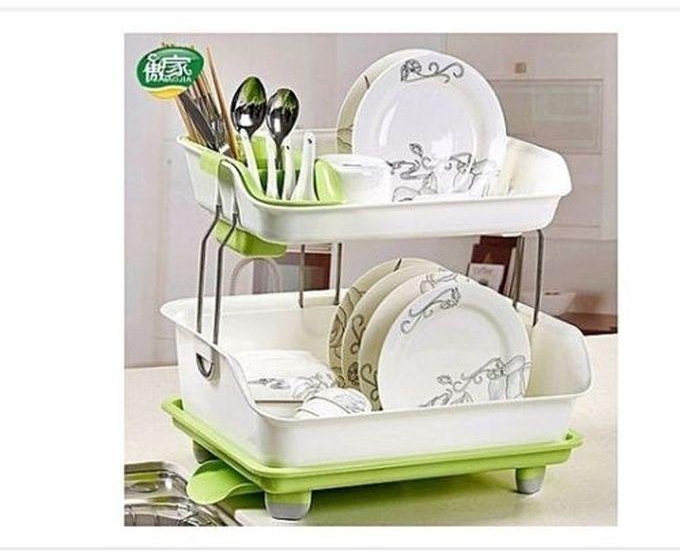 Plate Rack/ Dish Rack With Water Drainer ( 2 Tiers)