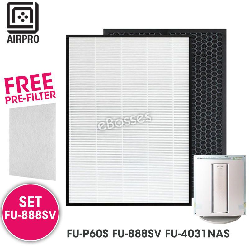 AIRPRO for Sharp FU-888SV Air Purifier HEPA &amp; Deodorizing Filter for FU-P60S FU-888SV FU-4031NAS