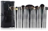 Make Up For You 24 pieces Brush Professional Makeup Eyebrow Shadow Cosmetic Brush Set Kit Case With Pouch - Black
