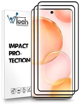 Wtech premium quality 5d tempered glass full glue anti-fingerprint and scratch resistance screen protector for honor 50, 6.57 inch - black