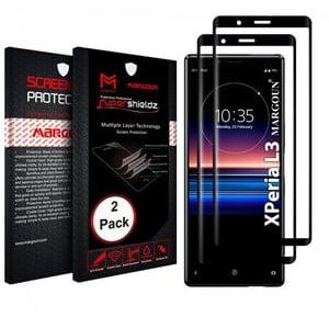 Margoun 2-Pack 3d Screen Protector for Sony Xperia L3 - Clear/Black
