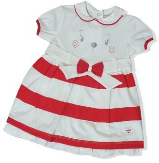 Mombino Cat Dress - ( White - Red )