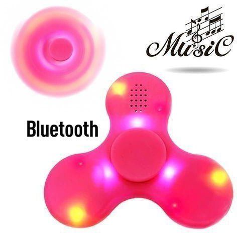 Generic Tri Fidget Spinner with LED Light & Bluetooth Speaker - Pink