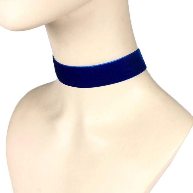 Maestro Makeover Wide Velvet Choker Necklace - Blue