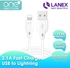 Lanex 2.1A Fast Charge USB to Lightning Cable 1M - LTC N05L (White)
