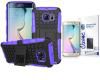 Ozone Tough Shockproof Hybrid Case Cover with Screen Protector for Samsung Galaxy S6 Edge Purple