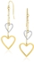 10k Two-Tone Gold Cutout Heart Chain Dangling Earrings-rx89995