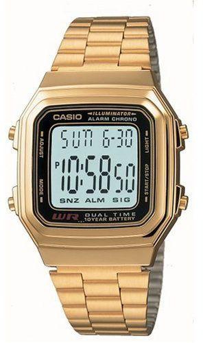 Watch for Men by Casio , Digital , Stainless Steel , Gold , A178WGA-1A