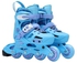 حذاء تزلج للأطفال بأربع عجلات إضاءة 3 أوضاع تصميم احترافي قابل للتعديل (أزرق)