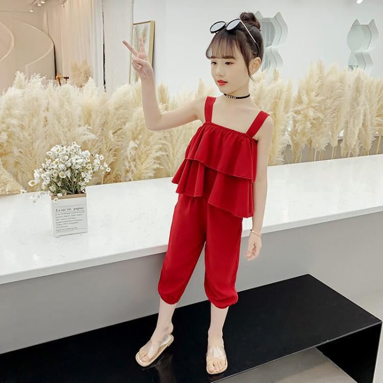 Koolkidzstore Girls Suit Sleeveless Top - 6 Sizes (Red)