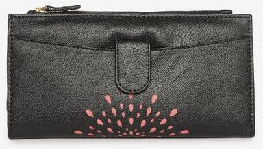 Flap Over Classic Womens PU Wallet Black