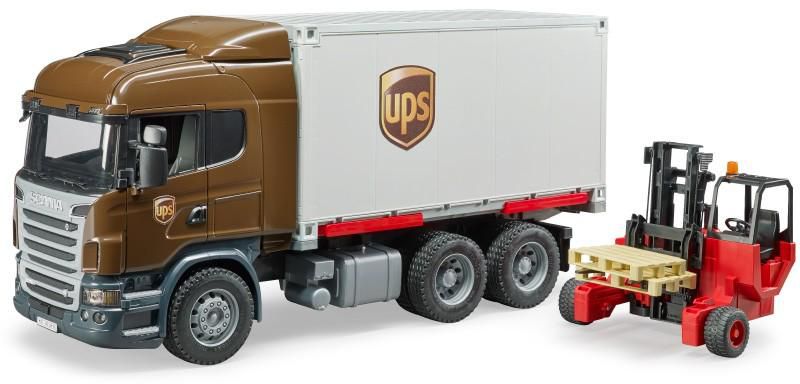 Bruder, Scania R-Series UPS Logistics truck with forklift