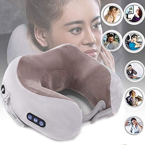 Electric Travel Neck Massage Pillow, U-Shaped Memory Foam Kneading Head & Neck Support Pollow, For Pain Relief, For Airplane, Train, Bus, Car Travel
