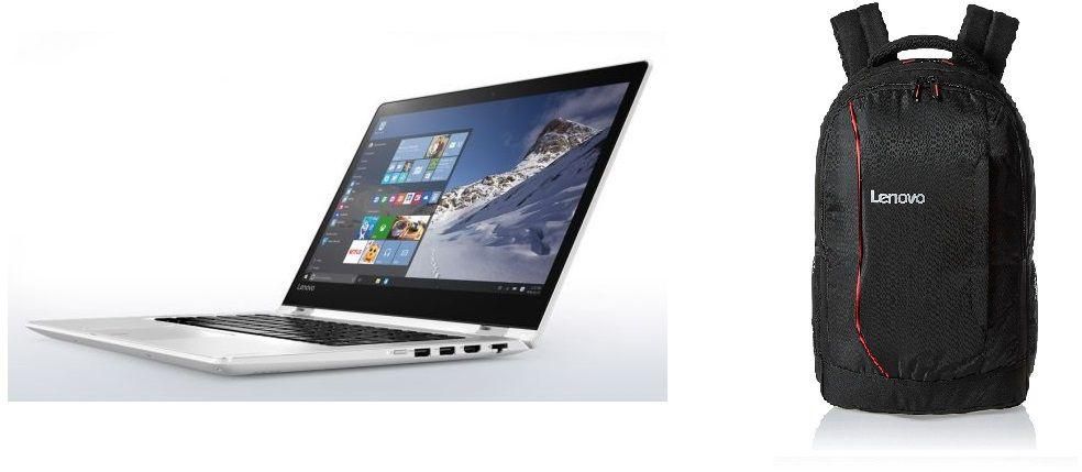 Lenovo Yoga 510 2-in-1 Laptop -Intel Core i5-7200, 14-Inch Touch, 1TB, 4GB, Windows 10, Arabic-Eng-KB, White + Lenovo B3055 Back Pack