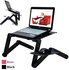 Universal 360° Aluminium Alloy Adjustable Folding Computer Laptop Desk With Cooling Fans New Laptop Stand Holder Lapdesks For Notebook PC Black