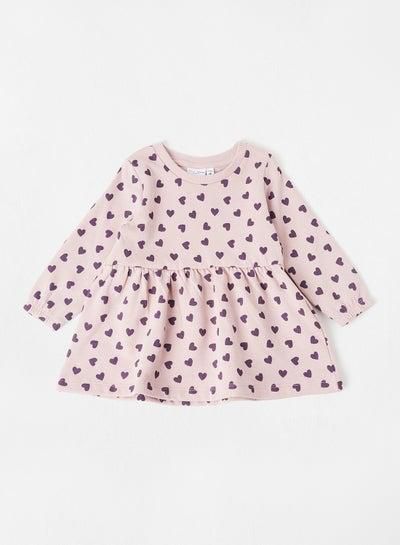 Baby All-Over Print Dress Mauve