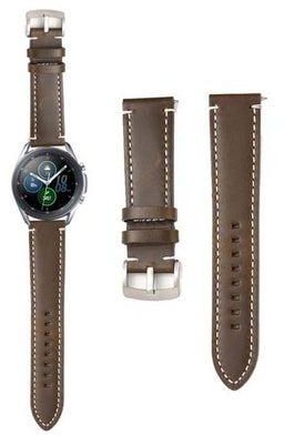 Genuine Leather Replacement Band for Samsung Galaxy Watch 3 45mm Brown