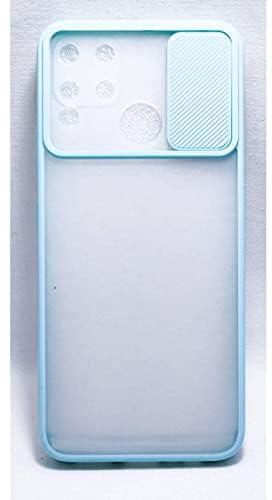 Full Range back case With Camera Flip Cover For OPPO Realme c12 / Realme C15 . Clear Turquoise