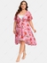 Plus Size Lace-trim Cami Dress and Floral Chiffon Draped Midi Butterfly Sleeve Dress - L | Us 12