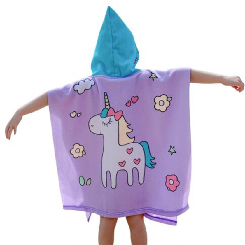 UKR - Kids Hooded Towel 60x120 Unicorn - Pink- Babystore.ae